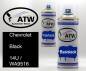 Preview: Chevrolet, Black, 14U / WA9516: 400ml Sprühdose + 400ml Klarlack - Set, von ATW Autoteile West.